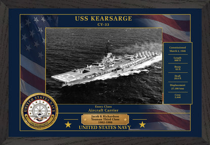 USS Kearsarge CV-33 Framed Patriotic Photo