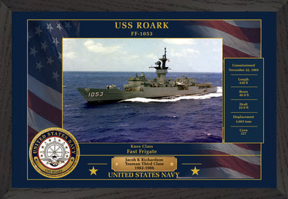 USS Roark FF-1053 Framed Patriotic Photo