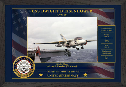 USS Dwight D Eisenhower CVN-69 Framed Patriotic Photo
