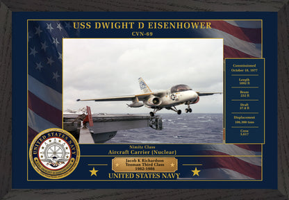USS Dwight D Eisenhower CVN-69 Framed Patriotic Photo
