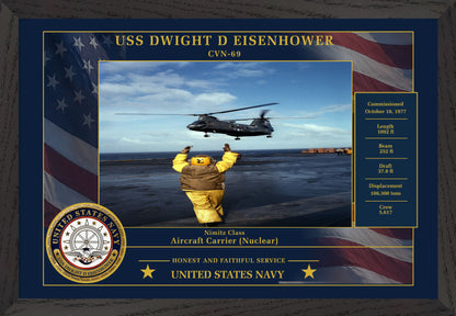 USS Dwight D Eisenhower CVN-69 Framed Patriotic Photo
