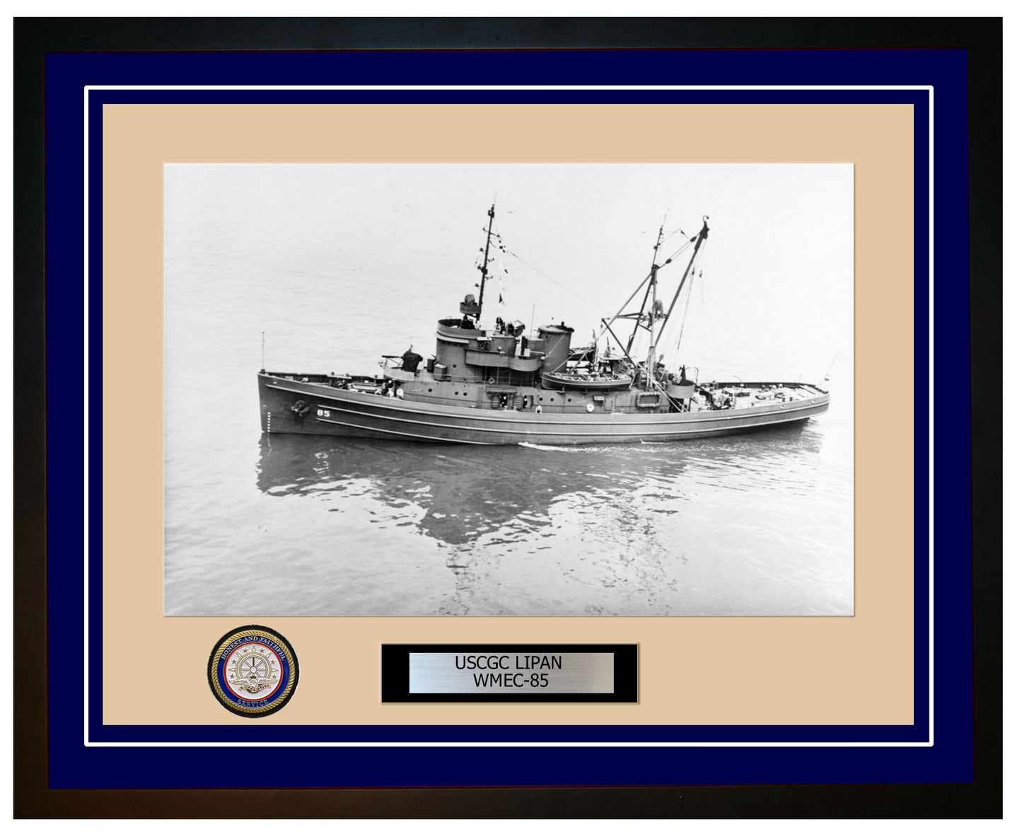 USCGC LIPAN WMEC 85 Framed Coast Guard Ship Photo Blue 61WMEC85