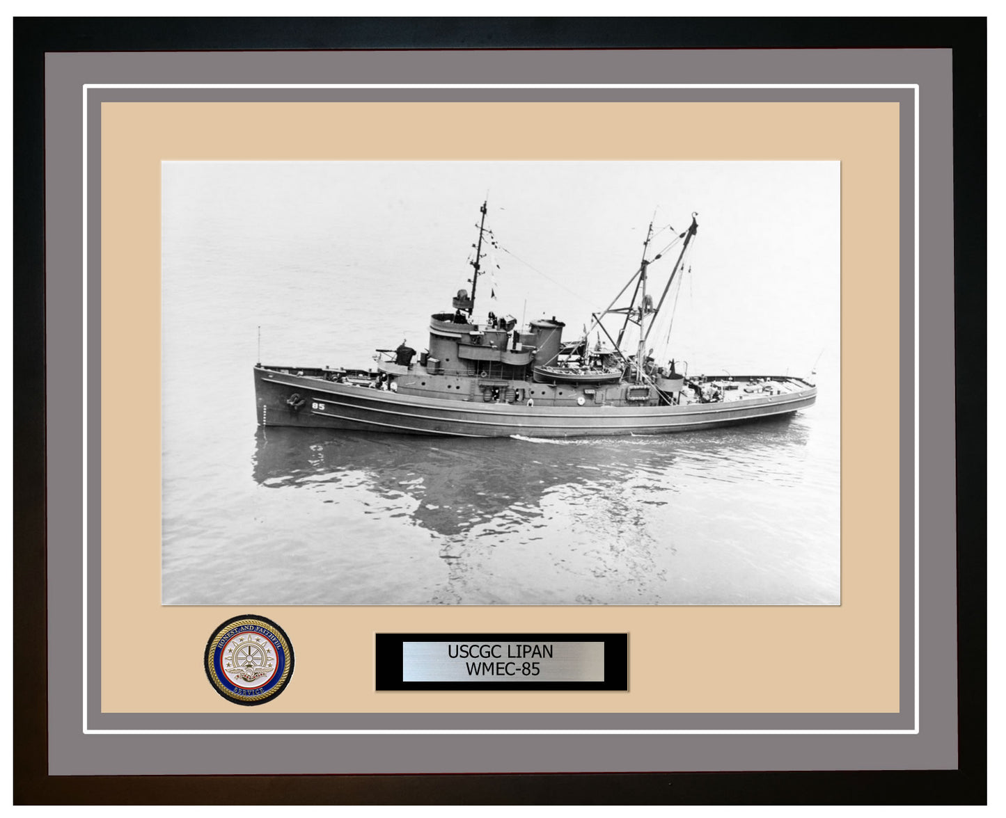 USCGC LIPAN WMEC 85 Framed Coast Guard Ship Photo Grey 61WMEC85