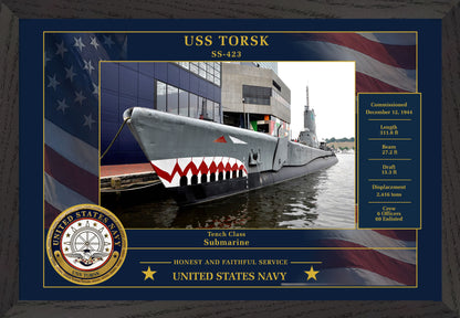 USS Torsk SS-423 Framed Patriotic Photo