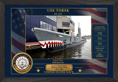 USS Torsk SS-423 Framed Patriotic Photo