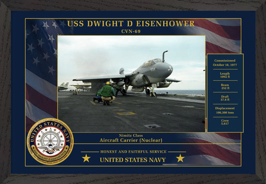 USS Dwight D Eisenhower CVN-69 Framed Patriotic Photo