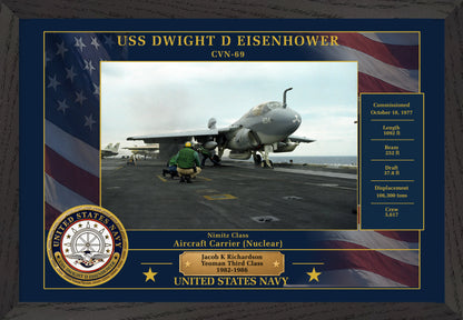 USS Dwight D Eisenhower CVN-69 Framed Patriotic Photo