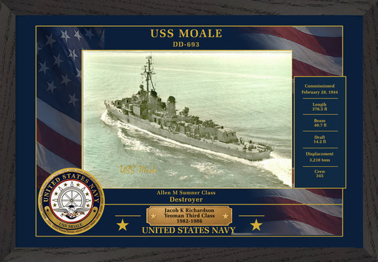 USS Moale DD-693 Framed Patriotic Photo