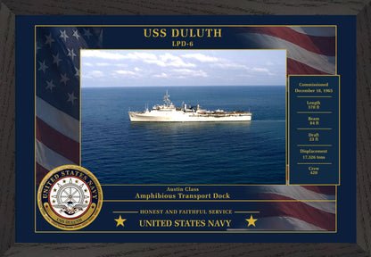 USS Duluth LPD-6 Framed Patriotic Photo