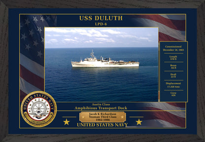 USS Duluth LPD-6 Framed Patriotic Photo