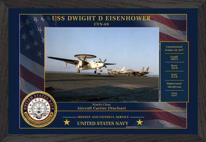 USS Dwight D Eisenhower CVN-69 Framed Patriotic Photo