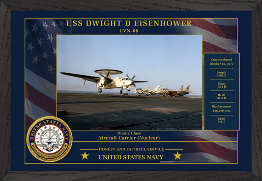 USS Dwight D Eisenhower CVN-69 Framed Patriotic Photo