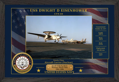 USS Dwight D Eisenhower CVN-69 Framed Patriotic Photo