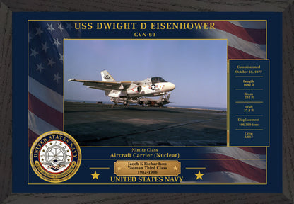 USS Dwight D Eisenhower CVN-69 Framed Patriotic Photo
