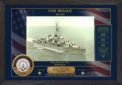 USS Moale DD-693 Framed Patriotic Photo