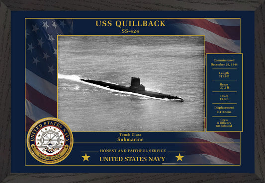 USS Quillback SS-424 Framed Patriotic Photo