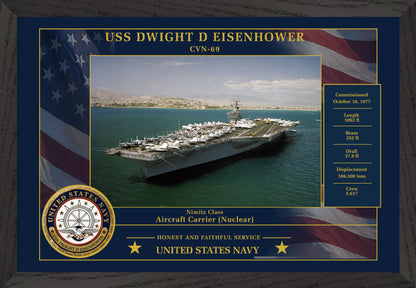 USS Dwight D Eisenhower CVN-69 Framed Patriotic Photo