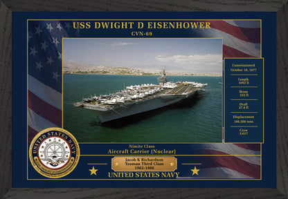 USS Dwight D Eisenhower CVN-69 Framed Patriotic Photo