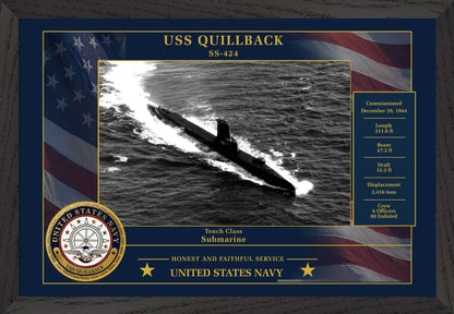 USS Quillback SS-424 Framed Patriotic Photo