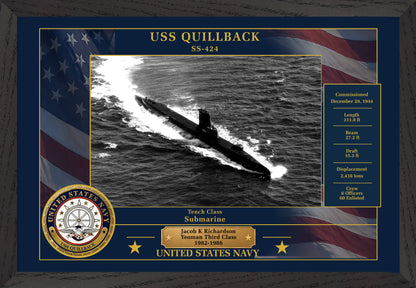 USS Quillback SS-424 Framed Patriotic Photo