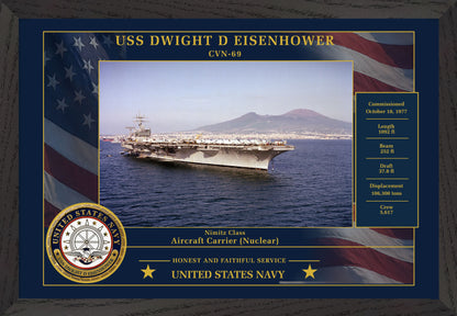 USS Dwight D Eisenhower CVN-69 Framed Patriotic Photo