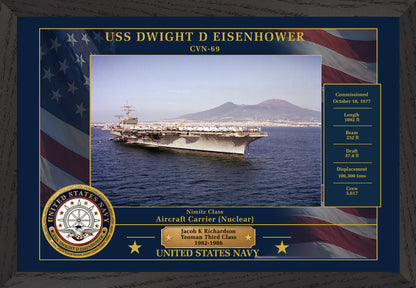 USS Dwight D Eisenhower CVN-69 Framed Patriotic Photo