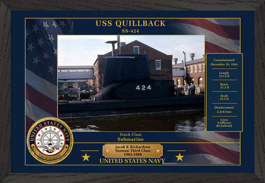 USS Quillback SS-424 Framed Patriotic Photo