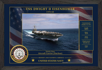 USS Dwight D Eisenhower CVN-69 Framed Patriotic Photo
