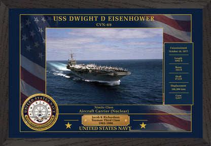 USS Dwight D Eisenhower CVN-69 Framed Patriotic Photo