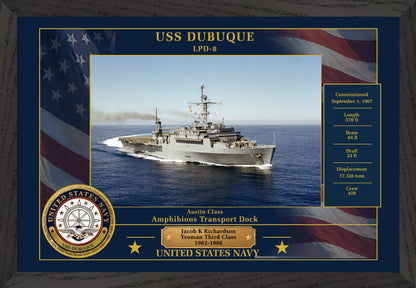 USS Dubuque LPD-8 Framed Patriotic Photo