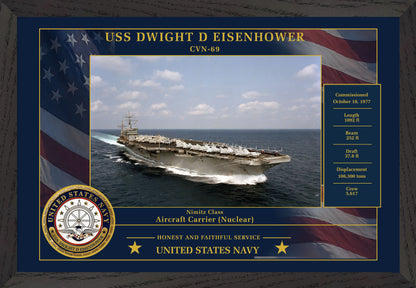 USS Dwight D Eisenhower CVN-69 Framed Patriotic Photo