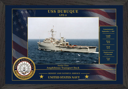 USS Dubuque LPD-8 Framed Patriotic Photo