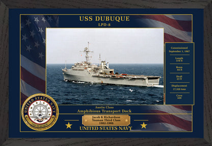 USS Dubuque LPD-8 Framed Patriotic Photo