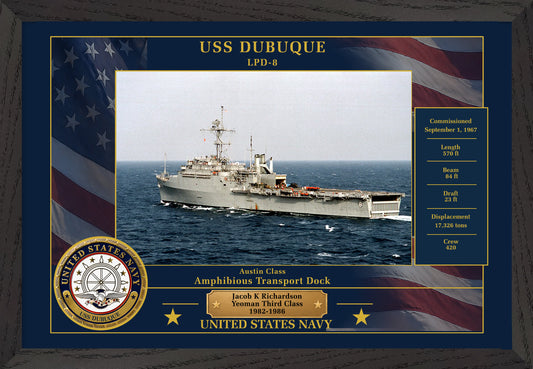 USS Dubuque LPD-8 Framed Patriotic Photo