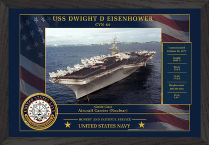 USS Dwight D Eisenhower CVN-69 Framed Patriotic Photo