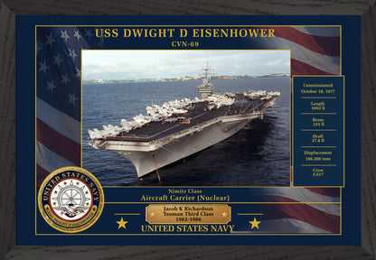 USS Dwight D Eisenhower CVN-69 Framed Patriotic Photo