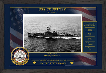 USS Courtney DE-1021 Framed Patriotic Photo