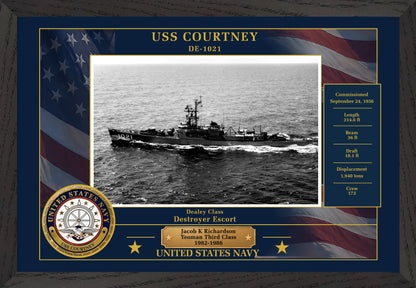 USS Courtney DE-1021 Framed Patriotic Photo