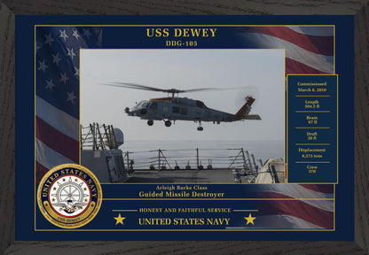 USS Dewey DDG-105 Framed Patriotic Photo
