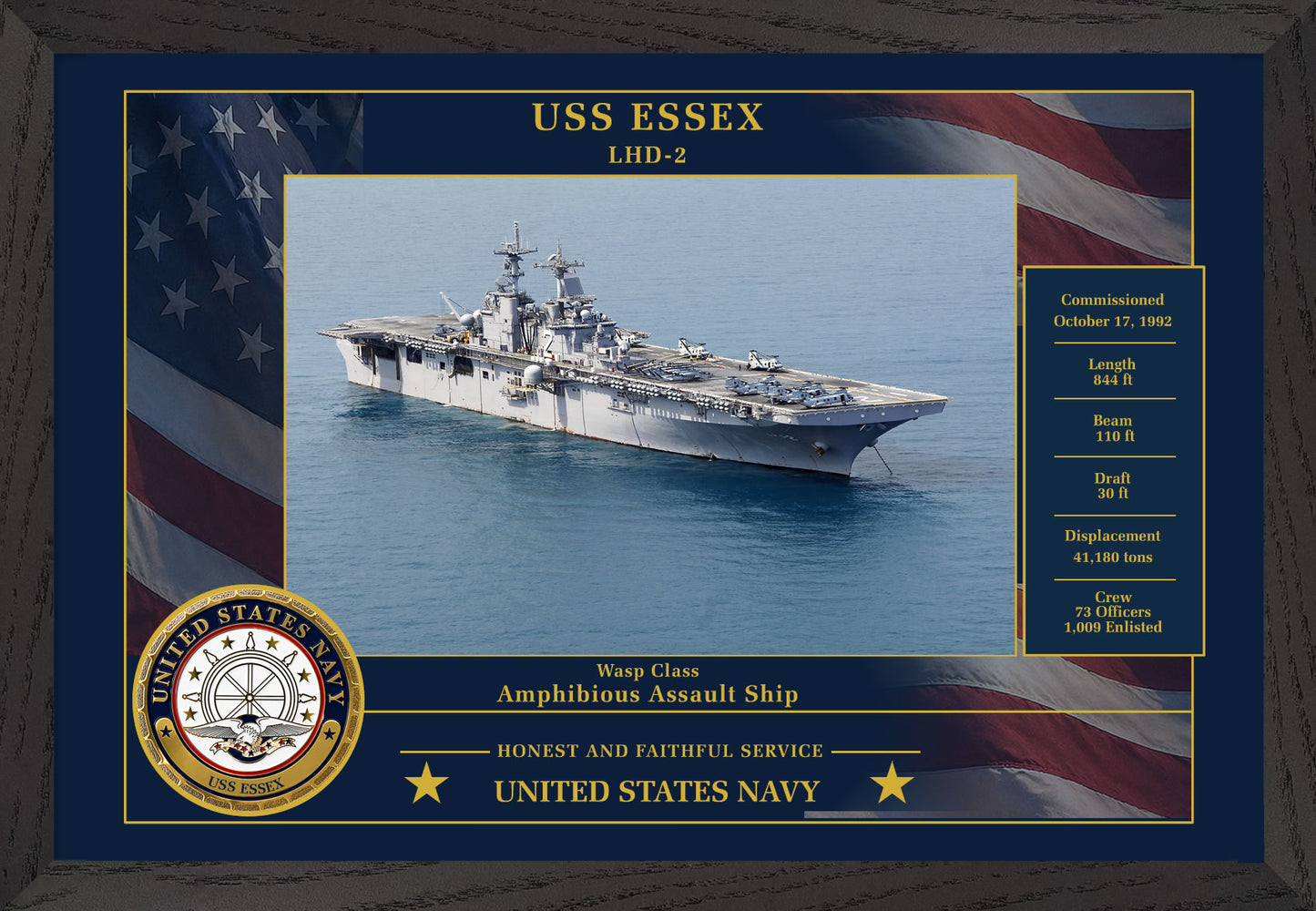 USS Essex LHD-2 Framed Patriotic Photo