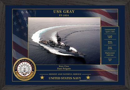 USS Gray FF-1054 Framed Patriotic Photo