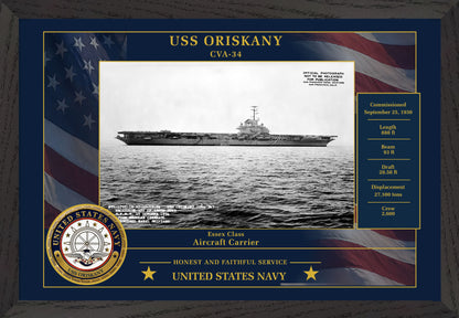 USS Oriskany CVA-34 Framed Patriotic Photo