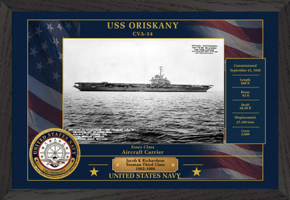 USS Oriskany CVA-34 Framed Patriotic Photo