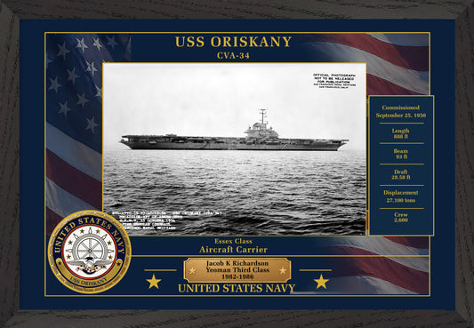 USS Oriskany CVA-34 Framed Patriotic Photo