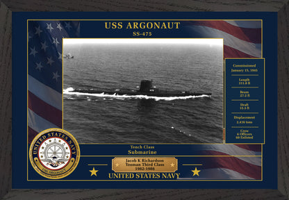 USS Argonaut SS-475 Framed Patriotic Photo