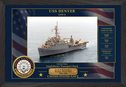 USS Denver LPD-9 Framed Patriotic Photo