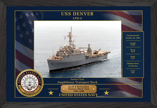 USS Denver LPD-9 Framed Patriotic Photo