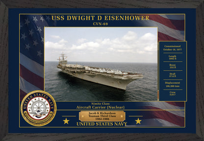 USS Dwight D Eisenhower CVN-69 Framed Patriotic Photo