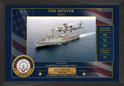 USS Denver LPD-9 Framed Patriotic Photo