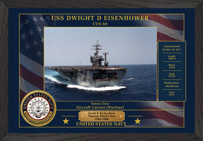 USS Dwight D Eisenhower CVN-69 Framed Patriotic Photo